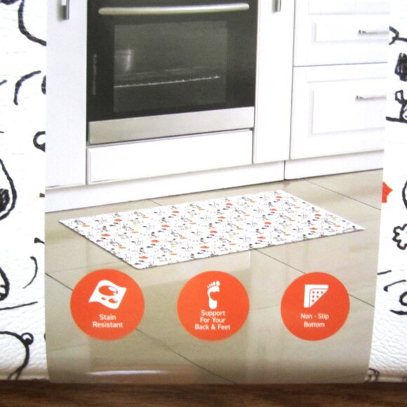 Snoopy Peanuts Leaves Anti Fatigue Kitchen Floor Mat - Picture 3 of 4